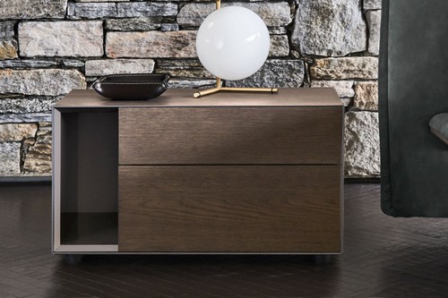 Domino Bedside 2 Drawer With Open Side UnitBy Sangiacomo